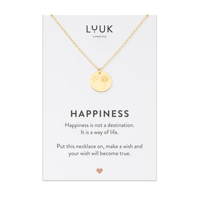 Necklace with elephant and happiness card
