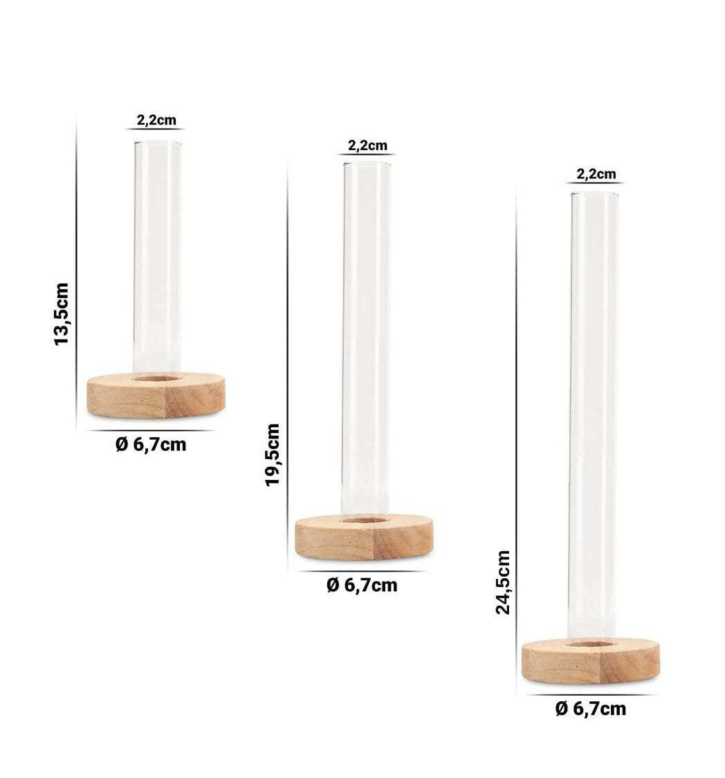 Stillselio test tubes vases, set of 3