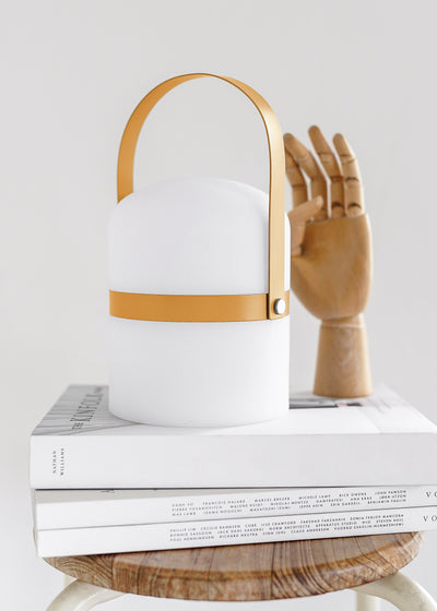 Mobile LED table lamp Sävar, curry matt (18,5 cm)