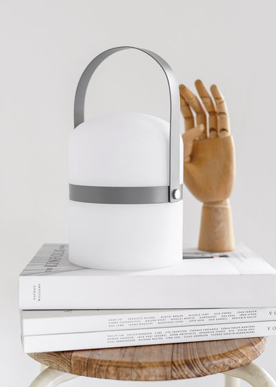 Mobile LED table lamp Sävar, grey matt (18,5 cm)