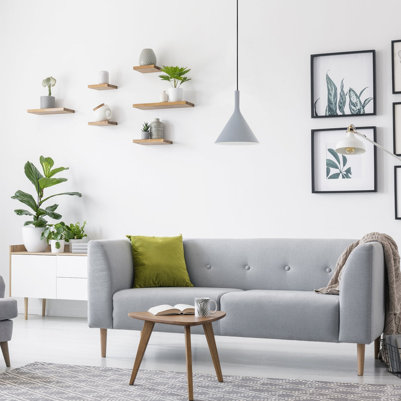pendant lamp Goeteborg, grey matt