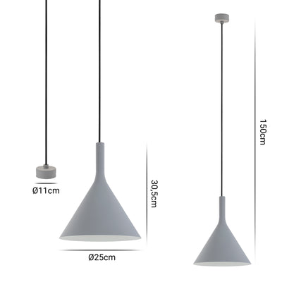 pendant lamp Goeteborg, grey matt